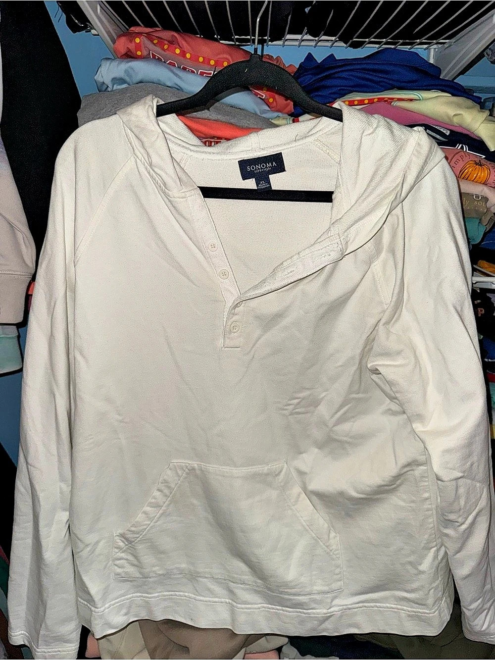 Sonoma White Pullover Hoodie Like New